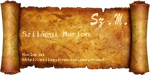 Szilágyi Marion névjegykártya