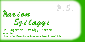 marion szilagyi business card