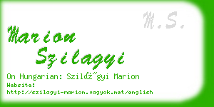 marion szilagyi business card